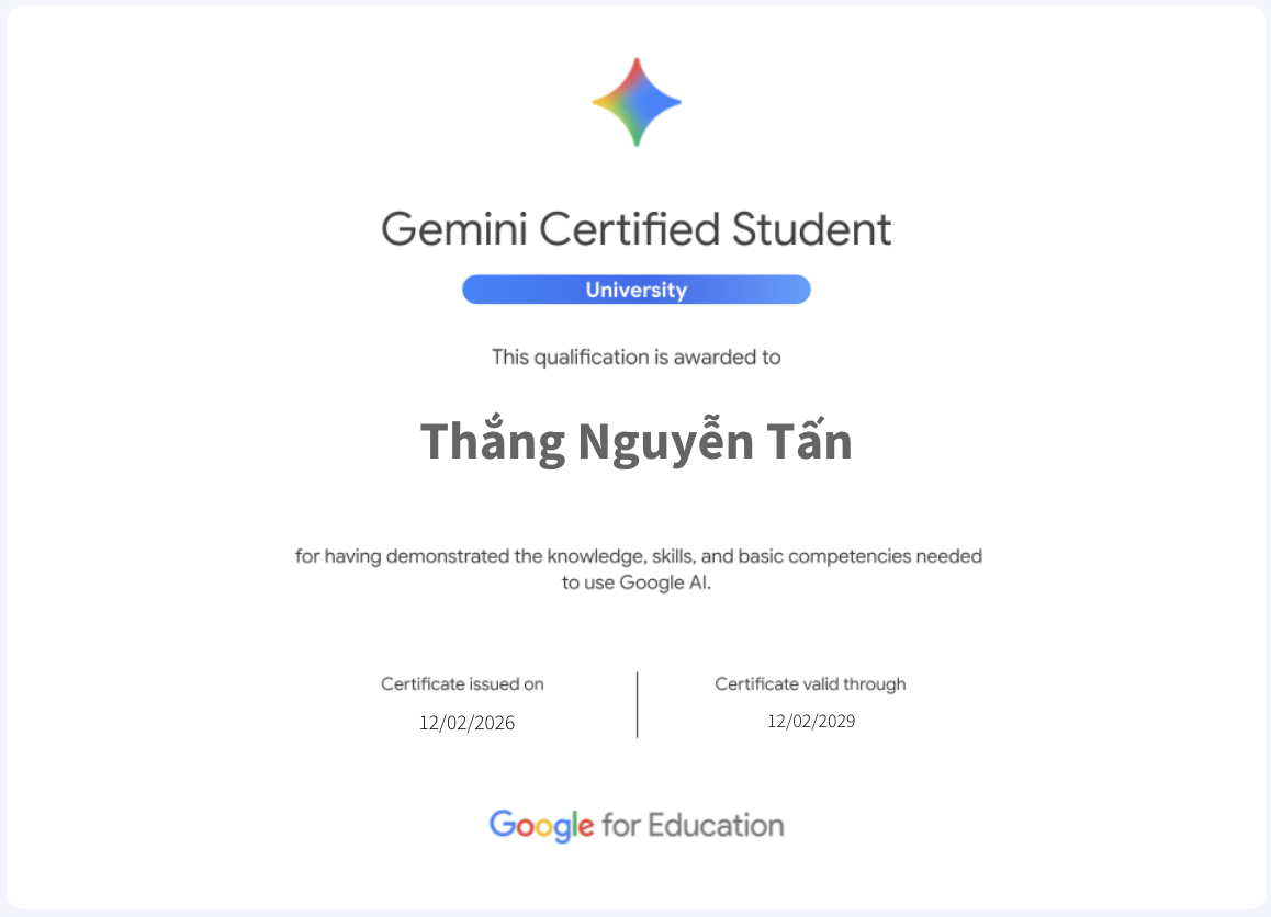 Gemini Certified Student